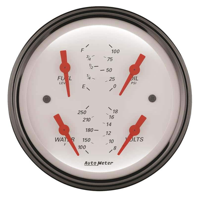 AutoMeter — AutoMeter Gauge Quad 3-3/8in. 0 Ohm(e) to 90 Ohm(f)Elec Arctic White
GA 3.4" QUAD 0-90 AW - view 2
