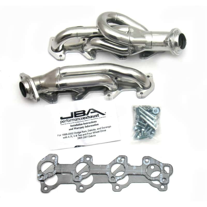 JBA — JBA 02-03 Dodge Ram 4.7L PowerTech 1-1/2in Primary Silver Ctd Cat4Ward Header
Exhaust Header - view 2