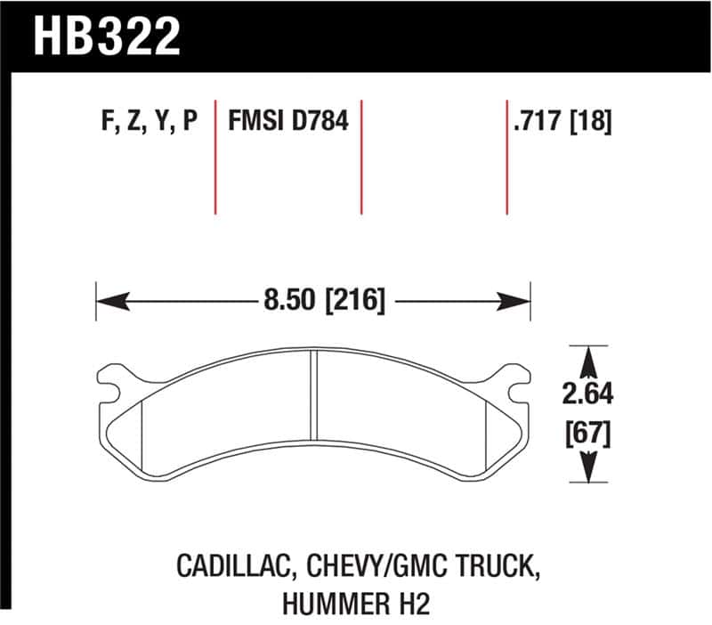 Hawk Performance — Hawk Chevy / GMC Truck / Hummer LTS Street Front Brake Pads
Disc Brake Pad - view 1