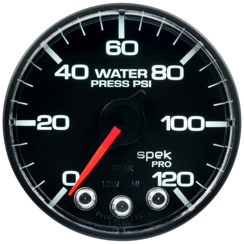AutoMeter — Autometer Spek-Pro Gauge Water Press 2 1/16in 120psi Stepper Motor W/Peak & Warn Blk/Blk
GA 2" WP 120 BFB SPK - view 2