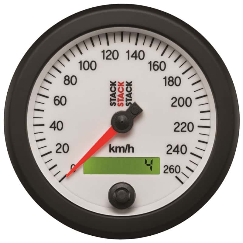 AutoMeter — Autometer Stack Instruments 88MM 0-260 KM/H Programmable Speedometer - White
Spd Elec Wht 260km/h - view 1