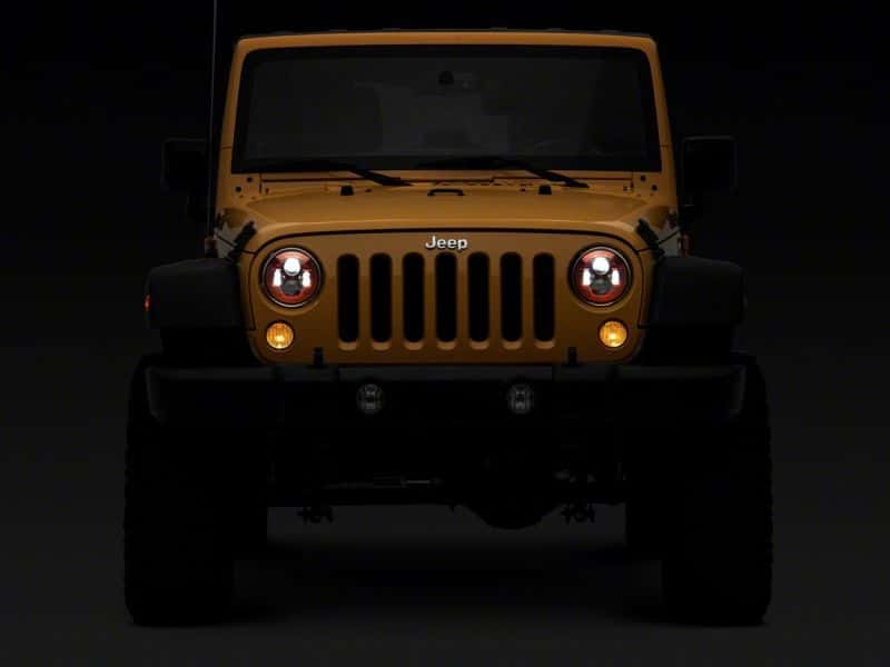Raxiom — Raxiom 07-18 Jeep Wrangler JK 7-In LED Headlights- Red Housing- Clear Lens
Headlights - view 8