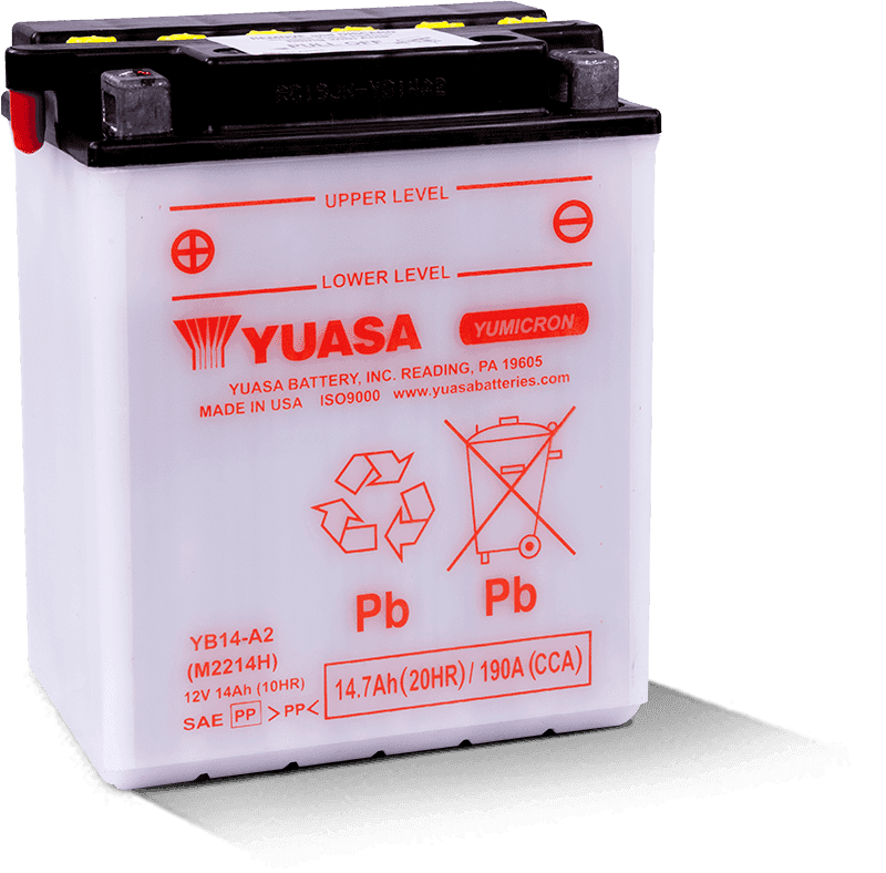 Yuasa Battery — Yuasa YB14-A2 Yumicron CX 12-Volt Battery - view 2