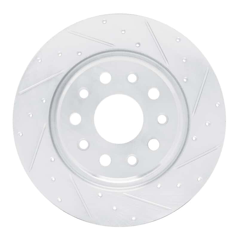 R1 Concepts — R1 22-25 Jeep Grand Cherokee Rear Right Drilled & Slotted Silver Brake Rotor - view 1
