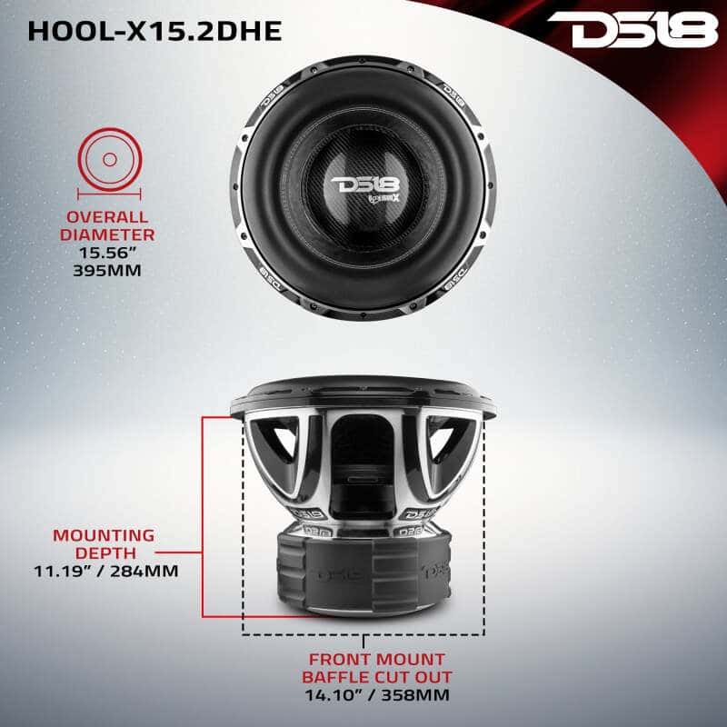 DS18 — DS18 Hooligan High Excursion Subwoofer 15in 4000 Watts RMS 2 ohm DVC - view 3