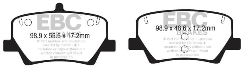 EBC — EBC 2018+ Volvo XC40 T4 Greenstuff Rear Brake Pads
Disc Brake Pad - view 1