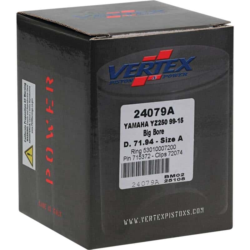 Vertex Pistons — Vertex Piston 22-23 Fantic Motor XX 250 250cc +5.6mm Cast Big Bore Piston Kit 72mm. 295cc. - view 5