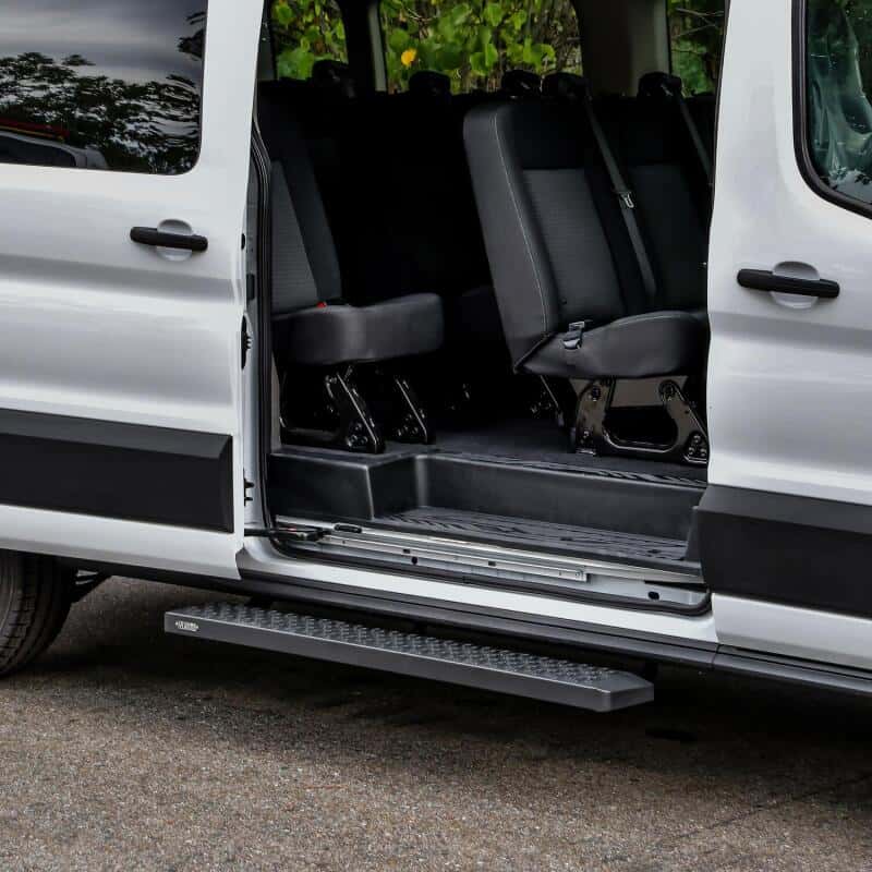 Westin — Westin Ford Transit Van 150/250/350 (Single 54in Pass Door) Grate Steps Running Boards - Tex. Blk
Running Board - view 6