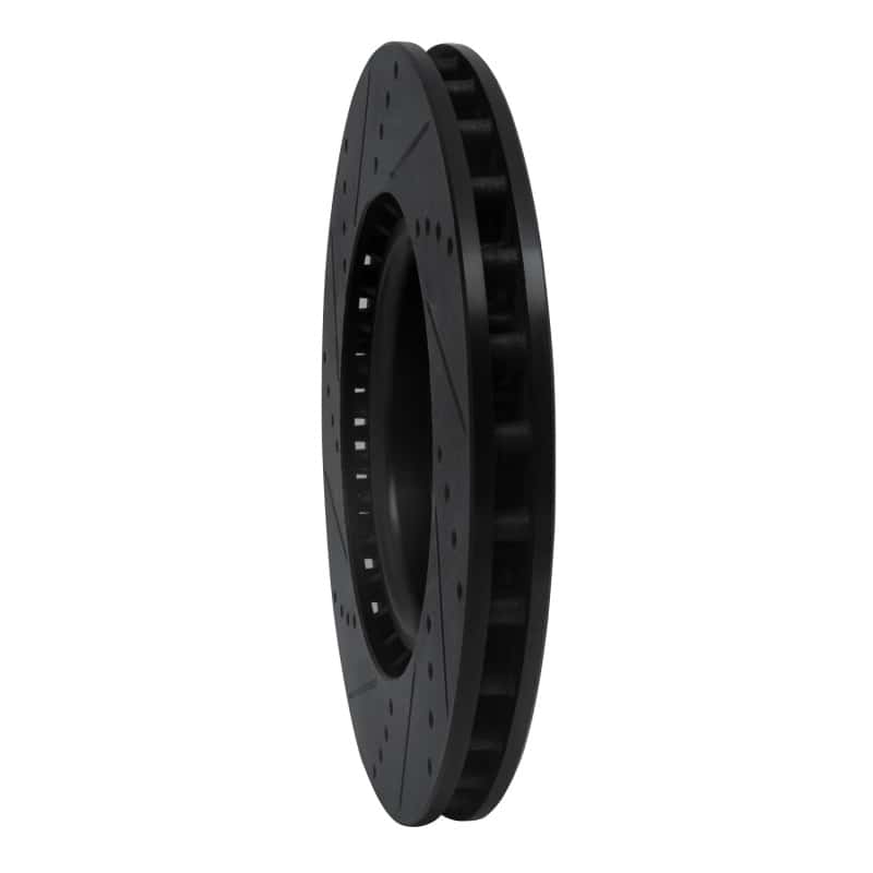 R1 Concepts — R1 03-08 Infiniti G35 Front Right Drilled & Slotted Black Brake Rotor
R1 Brake Rotor Drill - view 4
