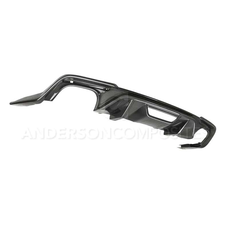 Anderson Composites — Anderson Composites 2018 Ford Mustang GT Type-OE Carbon FIber Quad Tip Rear Diffuser - view 2
