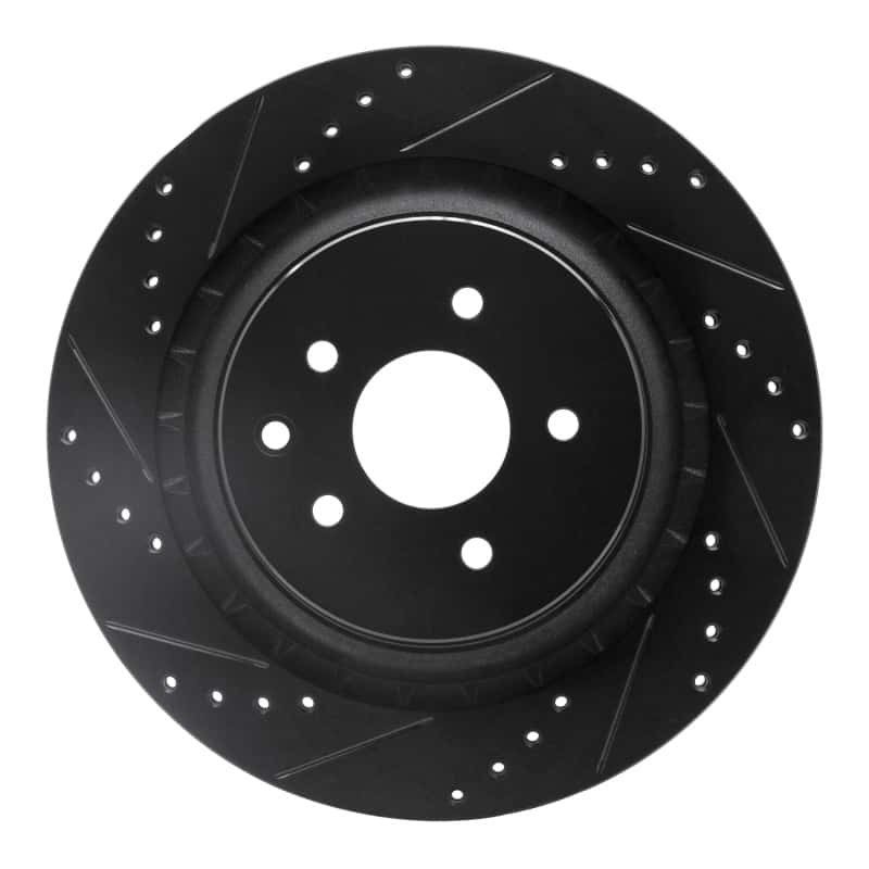 R1 Concepts — R1 08-25 Infiniti Q60 Rear Left Drilled & Slotted Black Brake Rotor
R1 Brake Rotor Drill - view 1