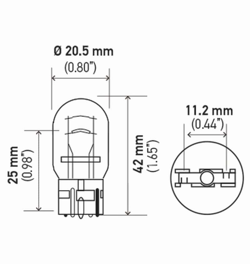 Hella — Hella Bulb 7443 12V 21/5W W3X16Q T65 (2)
7443TB Incan Bulb - view 3