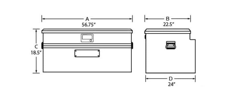 Tradesman — Tradesman Aluminum Flush Mount Truck Tool Box Full/Wide (56in.) - Black - view 2