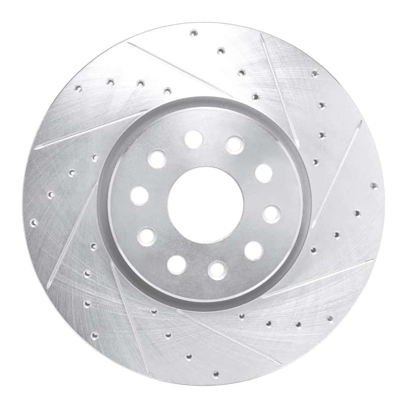 R1 Concepts — R1 21-25 Dodge Charger Daytona Front Right Drilled & Slotted Silver Brake Rotor - view 1