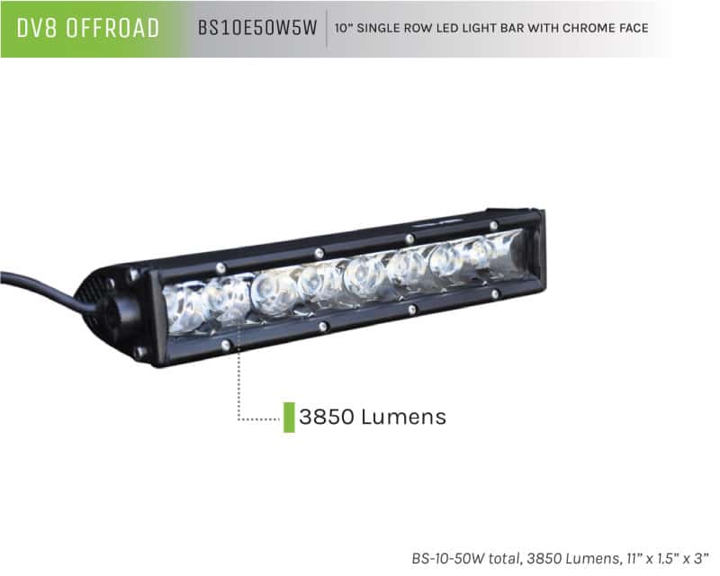 DV8 Offroad — DV8 Offroad SL 8 Slim 10in Light Bar Slim 50W Spot 5W CREE LED - Black
LED Light Bar - view 2