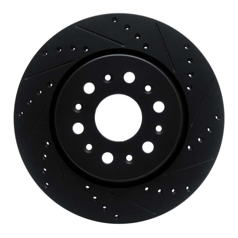 R1 Concepts — R1 17-25 Buick Enclave Rear Right Drilled & Slotted Black Brake Rotor
R1 Brake Rotor Drill - view 1