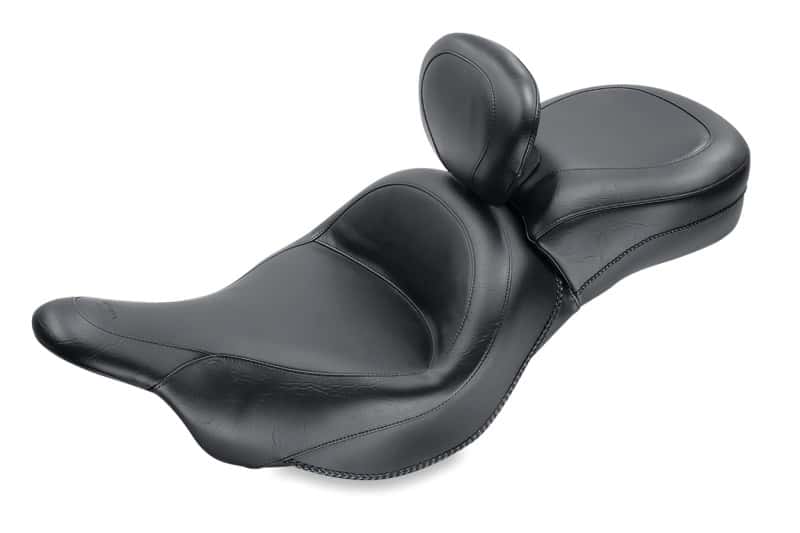 Mustang Motorcycle — Mustang 09-21 Kawasaki Vulcan 1700 Voyager, Nomad Touring 1PC Seat w/Driver Backrest - Black - view 1