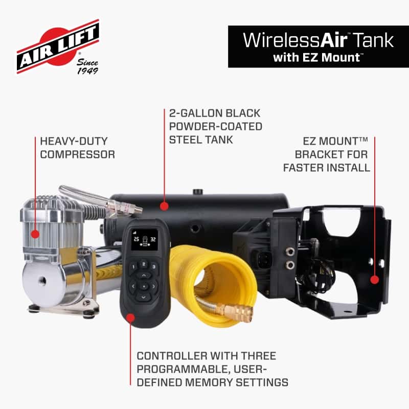 Air Lift — Air Lift Wireless Air Tank Kit w/ EZ Mount
Air Sus Comp Kit - view 17