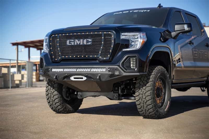Addictive Desert Designs — Addictive Desert Designs 2019 GMC Sierra 1500 SF Front Bumper w/ Winch Mount & Sensor Cutout
Bumper- Front
Bumpers - view 2