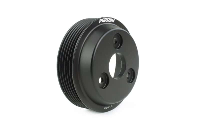 Perrin Performance — PERRIN 22-25 Subaru WRX / 21-25 Crosstrek / 20-25 LGT/OBXT/FXT Lightweight Water Pump Pulley - Black - view 1