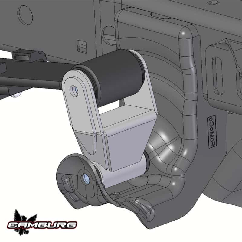 Camburg — Camburg 10-14 Ford Raptor/ 04-14 F-150/ 80-96 F-150 4WD/ 80-96 Bronco TIG 4130 Shackles (extended)
Shackle Kit - view 3