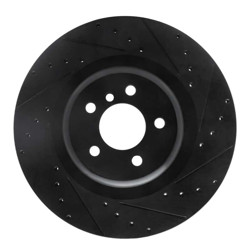 R1 Concepts — R1 10-14 BMW X6 Rear Right Drilled & Slotted Black Brake Rotor
R1 Brake Rotor Drill - view 1