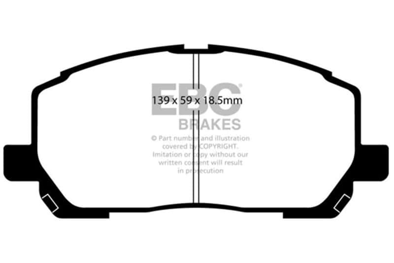 EBC — EBC 00-03 Toyota Highlander 2.4 2WD Ultimax2 Front Brake Pads
Disc Brake Pad - view 1