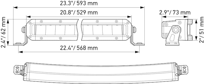 Hella — Hella Universal Black Magic 20in Tough Slim Curved Light Bar - Spot & Flood Light
LEDLightBar - view 9