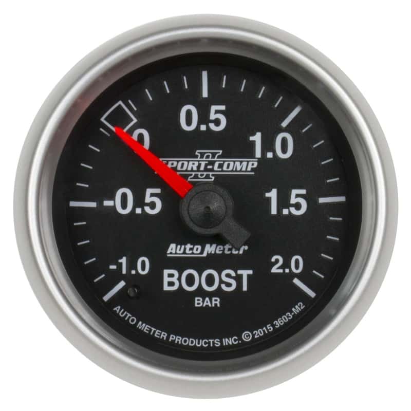 AutoMeter — Autometer Sport-Comp II Gauge Vac/Boost 2 1/16in -1 - +2 Bar Mechanical Sport-Comp II
2-1/16" BOOST-VAC, - - view 1