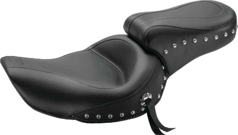 Mustang Motorcycle — Mustang 91-05 Harley Dyna Standard Touring 1PC Seat w/Studs - Black - view 2