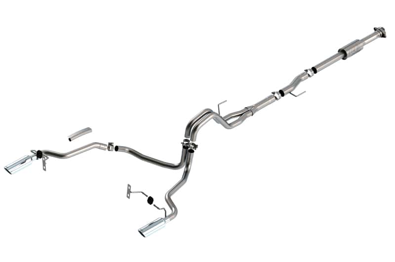 Borla — Borla F-150 2021 2.7L/3.5L 2/4wd 4dr CC SB EC STB Lari/King R/Plinum/LTD 3/2.25 Cat-Back AK CHR Tips
Cat-Back System - view 1