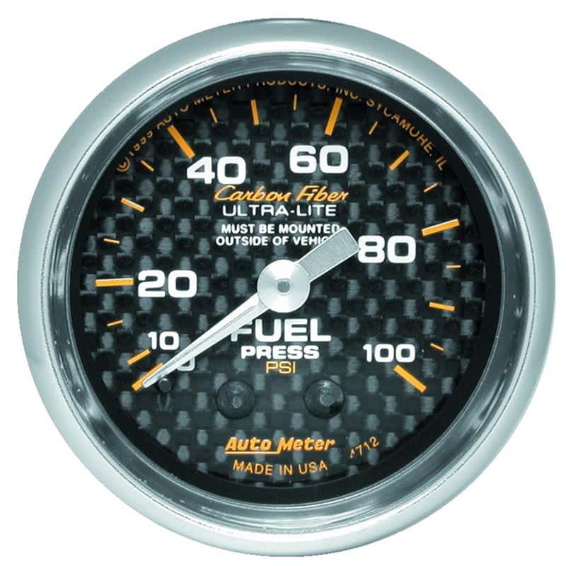 AutoMeter — Autometer Carbon Fiber 52mm 100 PSI Mechanical Fuel Pressure Gauge
GA 2" FUP M 100psi C - view 2
