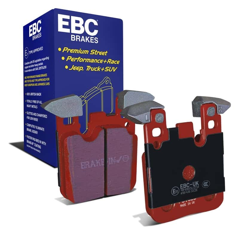 EBC — EBC 14+ BMW M3 3.0 Twin Turbo (F80) Redstuff Rear Brake Pads
Disc Brake Pad - view 2