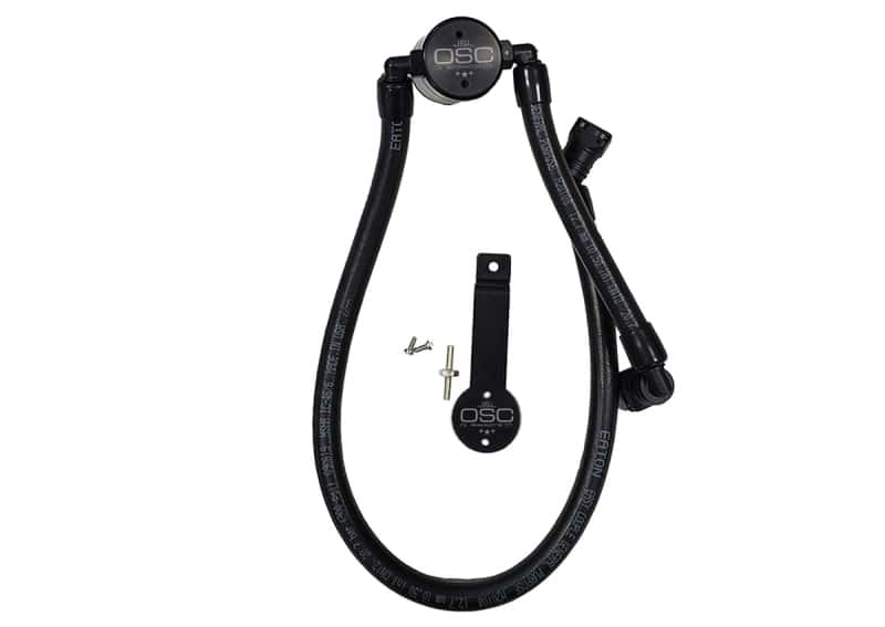 J&L — J&L Oil Separator 3.0 Passenger Side 2011-14 Mustang GT/12-13 Boss 302 Remote Mount - Black Anodized
Oil Separator - view 1