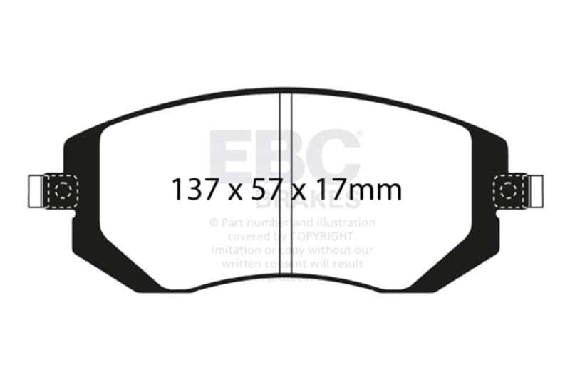 EBC — EBC 04-06 Saab 9-2X 2.0 Turbo Ultimax2 Front Brake Pads
Disc Brake Pad - view 1