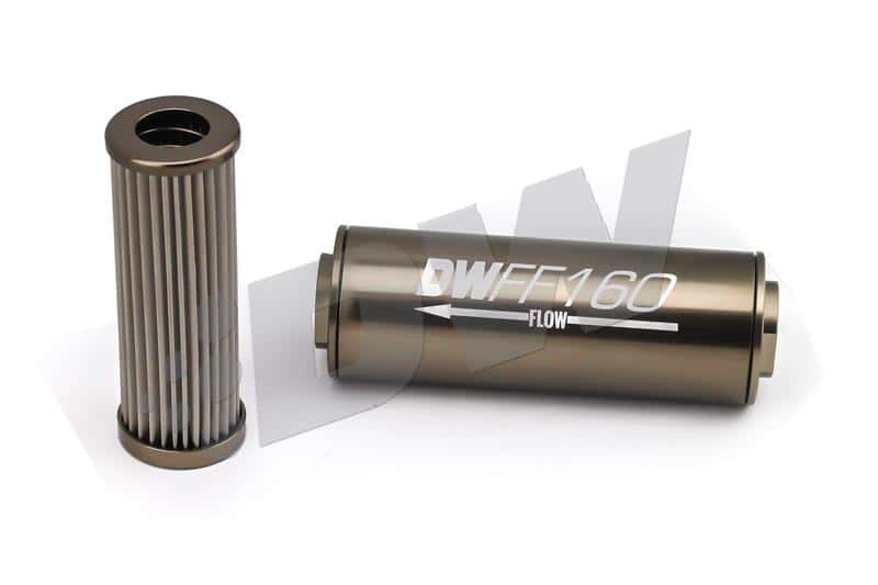 DeatschWerks — DeatschWerks Stainless Steel 10AN 10 Micron Universal Inline Fuel Filter Housing Kit (160mm) - view 2