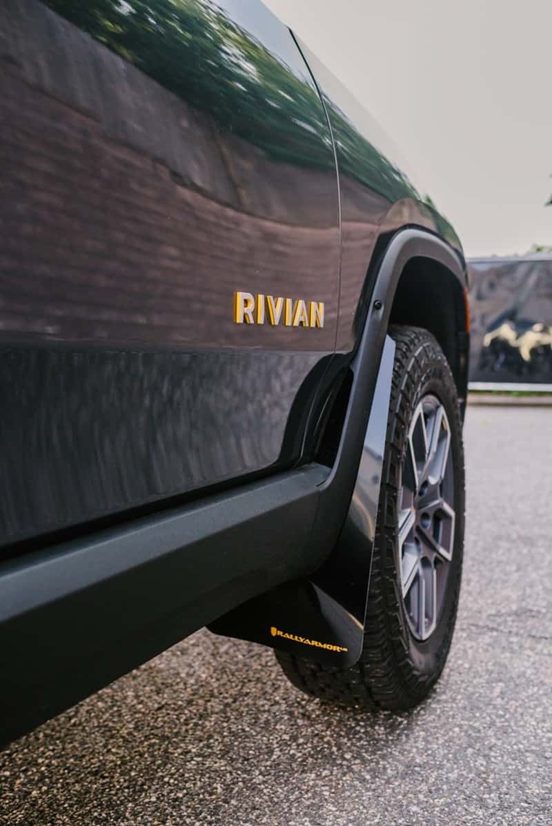 Rally Armor — Rally Armor 22-25 Rivian R1T Black UR Mud Flap w/Tangerine Scream Logo
Mud Flap - view 5