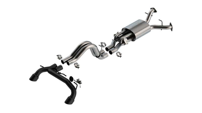 Borla — Borla 22-24 Ford Bronco Raptor V6 Turbo AT 2WD / 4WD ATAK Catback Exhaust w/ 4in Black Coated Tips
Cat-Back System - view 1