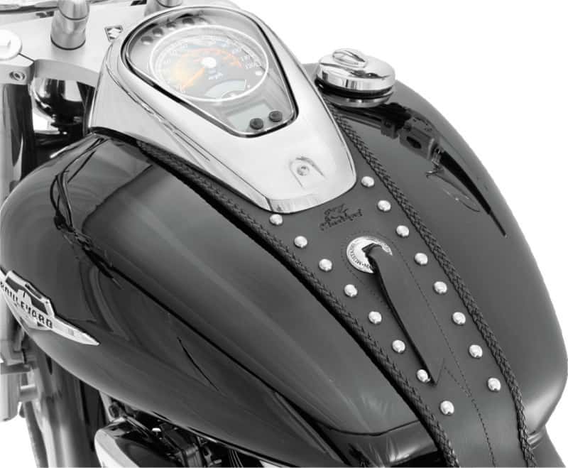 Mustang Motorcycle — Mustang 05-08 Suzuki VL800 Volusia, Boulevard C50 Tank Bib w/Studs - Black - view 2