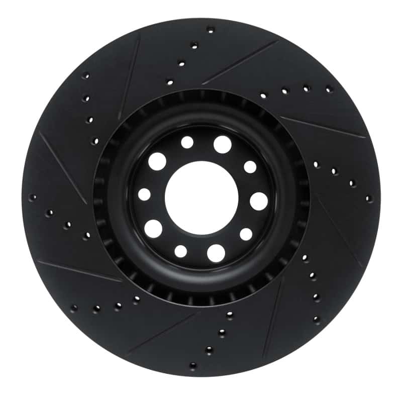 R1 Concepts — R1 2017-2025 Alfa Romeo Stelvio Front Right Drilled & Slotted Black Brake Rotor
R1 Brake Rotor Drill - view 5
