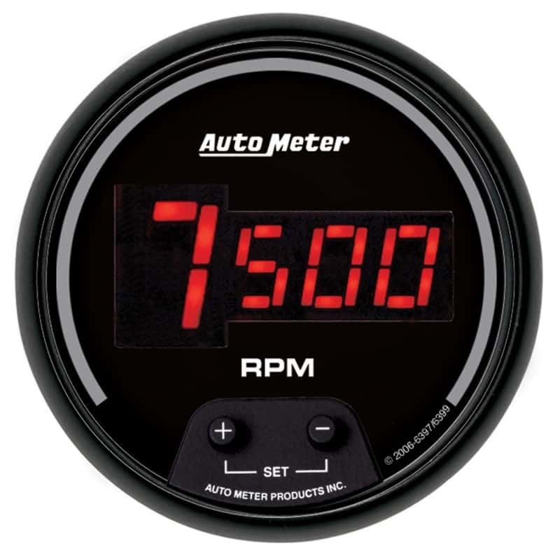 AutoMeter — AutoMeter Gauge Tach 3-3/8in. 10K RPM In-Dash Digital Black Dial W/ Red Led
3-3/8" TACH, 10,000 - view 1