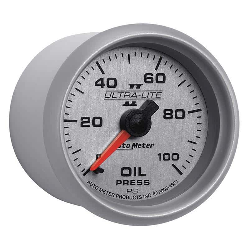 AutoMeter — Autometer Ultra-Lite II 52mm 0-100 PSI Mechanical Oil Pressure Gauge
2-1/16" OIL PRESS, 0 - view 5