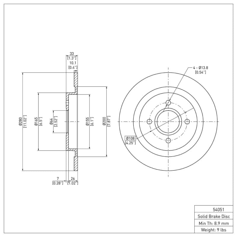 DFC — DFC 02-04 Ford Focus Rear Brake Rotor
DFC Brake Rotor - view 6