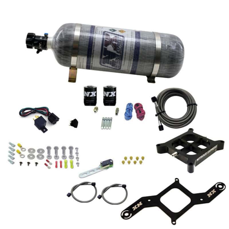 Nitrous Express — Nitrous Express Dry Dual Stage Billet Crossbar Plate System 100-1000hp (4150Flange) w/12lb Bottle
Injection System Kit - view 1