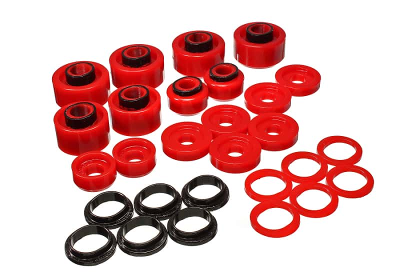 Energy Suspension — Energy Suspension 99-07 Ford F-250/F-350 SD 2/4WD Crew Cab Body Mount Set - Red
BodyMntBshKt - view 3