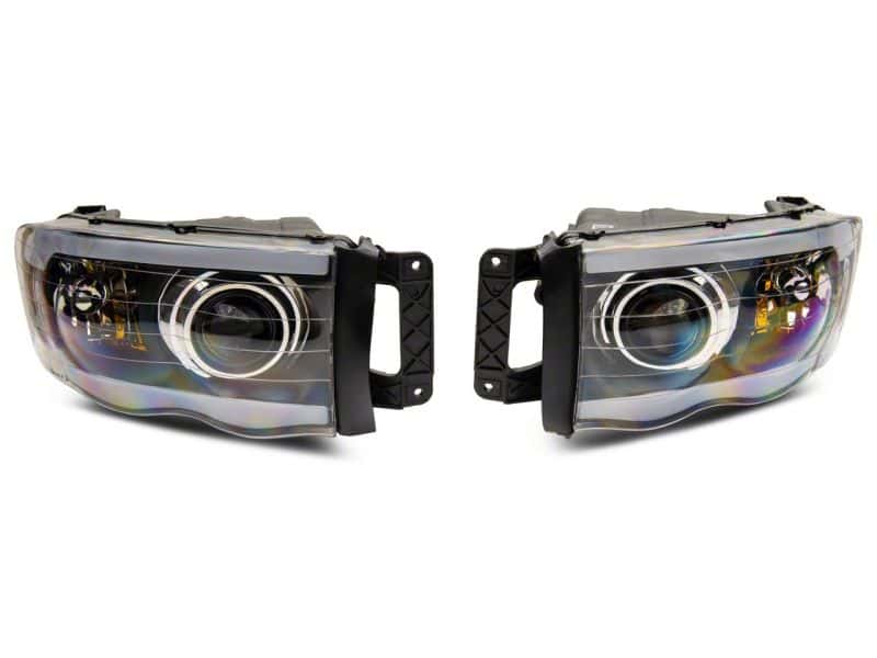 Raxiom — Raxiom 02-05 Dodge RAM 1500 LED Projector Headlights w/ SEQL LED Bar- Blk Housing (Clear Lens)
Headlights - view 2