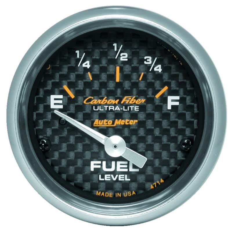 AutoMeter — Autometer Carbon Fiber 52mm 0E-90F Short Sweep Electronic Fuel Level Gauge
GA 2" FUEL 0-90 CF - view 1