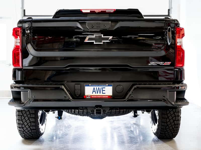 AWE Tuning — AWE Tuning 22-23 GMC Sierra 1500 AT4X 6.2L 0FG Catback Split Dual (Flat Bumper) - Bashguard(No Tips)
0FG Catback - view 4
