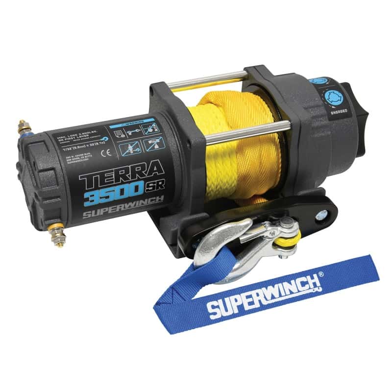 Superwinch — Superwinch 3500 LBS 12V DC 7/32in x 32ft Synthetic Rope Terra 3500SR Winch - Gray Wrinkle - view 1