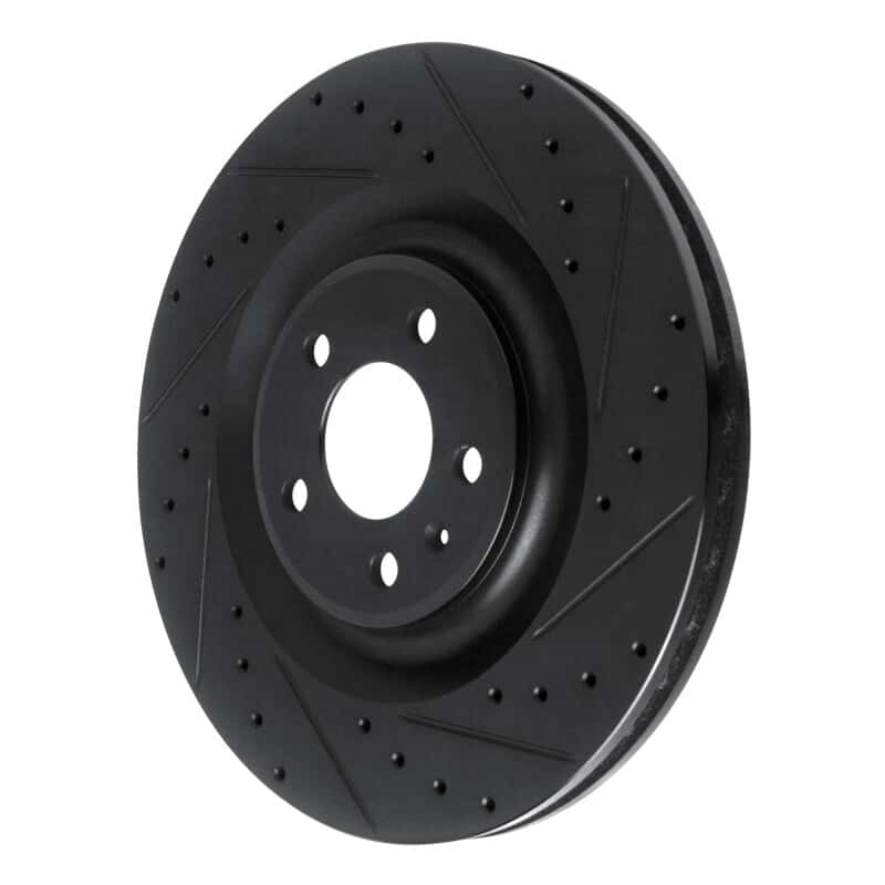 R1 Concepts — R1 17-25 Audi Q8 e-Tron Rear Right Drilled & Slotted Black Brake Rotor
R1 Brake Rotor Drill - view 2